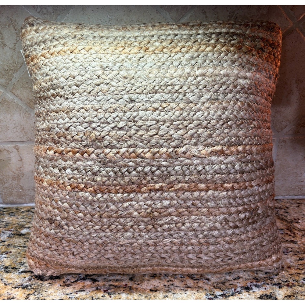Pillow - Decorative 17" x 17" Primitives by Kathy Natural Jute